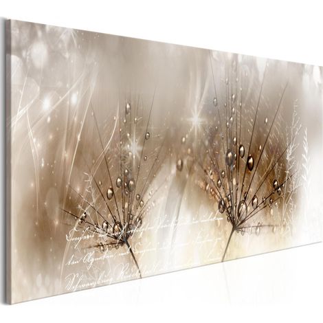Tableau Imprimé "Drops of Dew Brown Narrow" 45 x 135 cm (1/2)