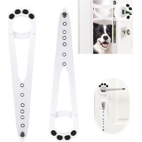 Lot de 2 butées pour chatière - Bloqueur de porte - Verrou de porte pour chatière - Butée de porte pour chatière flexible et réglable - Convient pour empêcher les chiens d'accéder à la litière et à la (1/5)