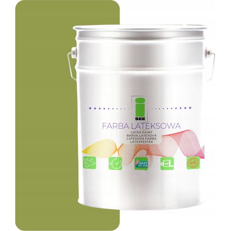 Grüne Latex-Wandfarbe für Innenräume, Moosgrün, 10 l, Polen