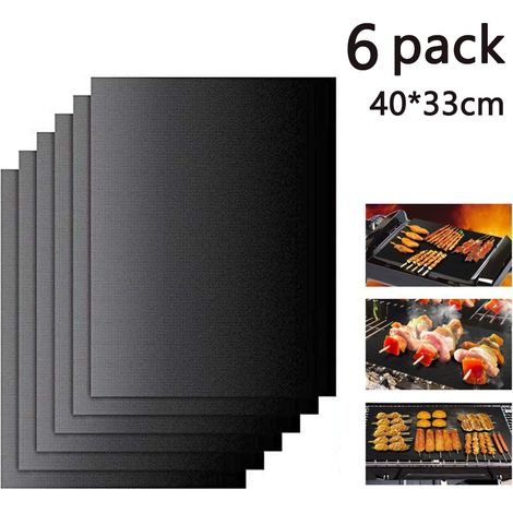 Tapis De Grill Réutilisable - Tapis À Griller Non Adhérent En PTFE Fibre De Verre - Pour Grill Gaz Charbon Électrique Et Four - 6 Pièces (1/5)