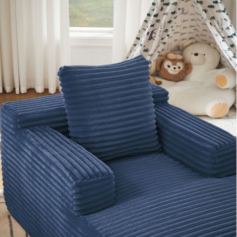Sofa moderne en velours côtelé avec fonction relaxation et couchage, sans montage (1/5)