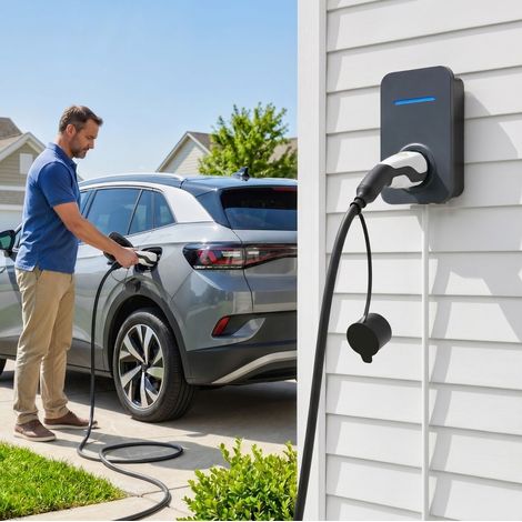 Cavo di ricarica EV Tipo 2 11 kW 16 A Modalità 3 trifase 5 m nero e bianco HAVRYA (1/4)