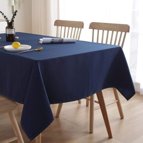 Nappe rectangulaire de couleur unie nappe de ménage jetable nappe de thé (bleu foncé) (1/5)