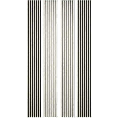 Decoon – Lot de 4 panneaux décoratifs muraux en MDF – Décor marbre blanc et feutrine noire – Dimensions 250 x 30 x 1,9 cm – Isolation phonique