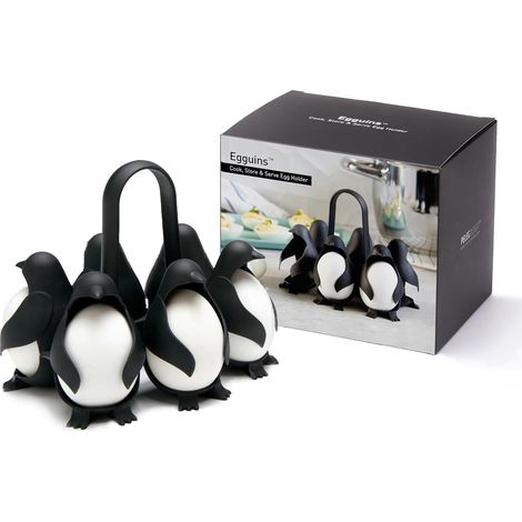 Porte-ufs - Boite à Oeufs 3-en-1 : Cuiseur Oeufs, Panier à Oeufs, Rangement Oeufs Frigo - Distributeur Pour 6 ufs (Egguins) (1/4)