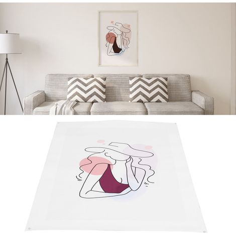 Illustration abstraite d'un visage de jeune fille, tableau sur toile sans cadre, idéal pour décorer un salon. (1/5)