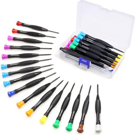 18pcs Torx Screwdriver, Mini Magnetic Torx Flat Head Phillips Small Tweezer Screwdriver with T2, T3, T4, T5, T6, T7, T8, T9, T10 for Xbox, Computer, Phone, Watch, Jewelers