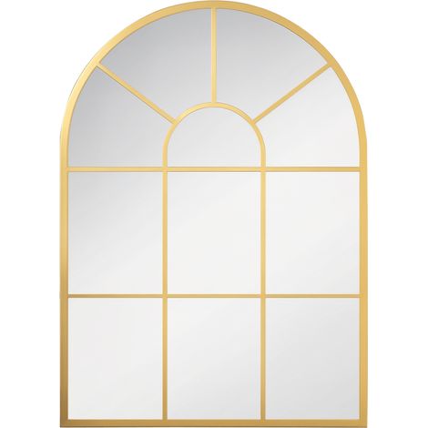 Miroir mural style art déco dim. 50L x 70H cm GLASS métal (1/5)