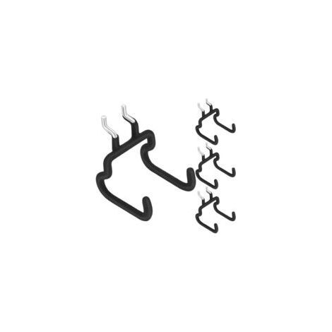 robuste Lochwandhaken – Doppelhaken für Bohrmaschine und Zubehörtasche, ideal für Wandlochwände und Wandwerkzeughalter, 2,5 cm Lochabstand
