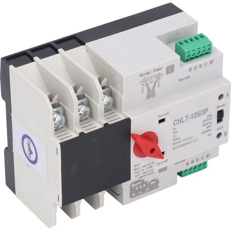 Commutateur de transfert automatique triphasé à double alimentation, sans interruption, ignifugé, sélecteur électrique CA/CA 230 V 80 A (1/5)