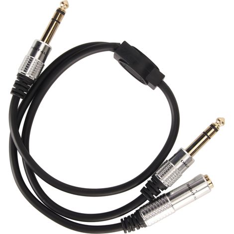 Câble répartiteur en Y double 6,35 mm mâle-femelle double canal, câble stéréo 6,35 mm pour amplificateur et microphone, 50 cm (19,7 pouces). (1/5)
