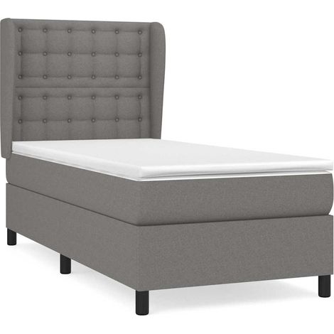 Maison Exclusive - Boxspringbett mit Matratze Dunkelgrau 90x200 c (1/5)
