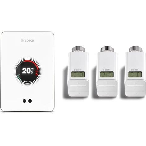 Bosch Regulador WLAN inteligente EasyControl Set con 3 termostatos inalámbricos, blanco, 7736701393