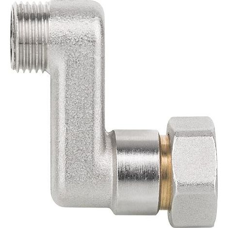 Raccord en S male x femelle ecrou. DN15(1/2") x DN20(3/4") entraxe 30mm