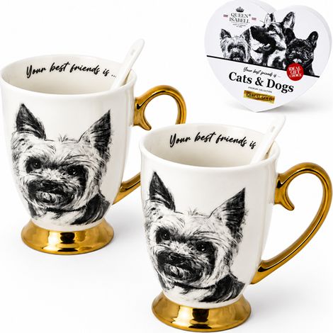 Set mit 2 York-Porzellanbechern, Queen Isabell-Geschenk für einen anspruchsvollen Hundebesitzer (1/5)
