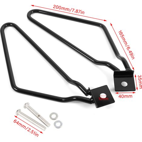 Motorrad-Montagehalterung 2x, schwarze Halterungen für Seitenkoffer XL883/1200, HD1450/1584, starrer Montagesatz (1/5)