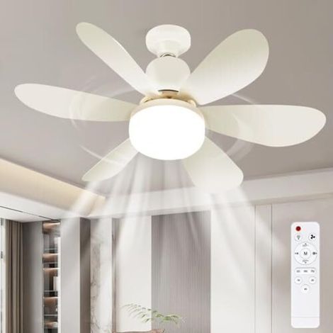 Plafonnier avec ventilateur, ventilateur de plafond LED silencieux, avec éclairage et télécommande, 3 modes dimmables, 3 vitesses de vent, fonction minuterie, ventilateur de plafond pour salon chambre (1/5)