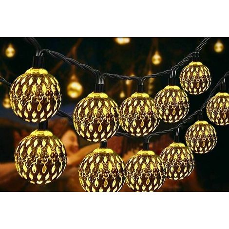 Guirlande Solaire - 7 M - 50 LED - 8 Modes Éclairage - Étanche IP65 - Pour Jardin Terrasse Extérieur - 1 Pièce