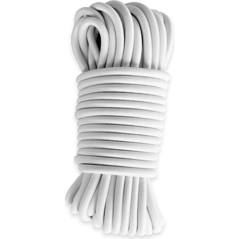 TECPLAST Sandow élastique Blanc 50 mètres 9SW - Qualité PRO - Tendeur pour bâche de diamètre 9 mm