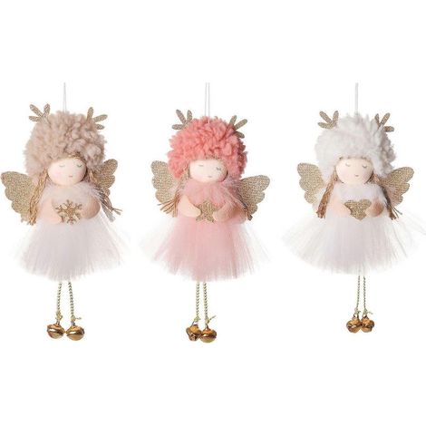 Ange de Noël Suspendu pour Poupée - Lot de 3 Décorations d'Arbre de Noël, Porte, Mur et Fenêtre (1/4)