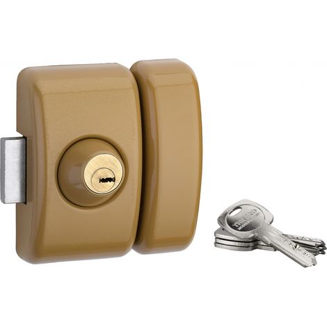 THIRARD - Verrou pour porte d'entrée vitrée Universel 6 goup. 45 mm bronze