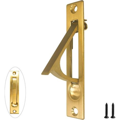 Poignée de porte coulissante escamotable,10 cm, Poignées à bords cachés,montage encastré(1,Or) (1/5)