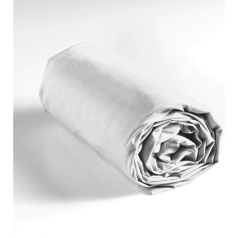 Drap housse 180 x 200 cm Couleur emotion blanc (1/3)