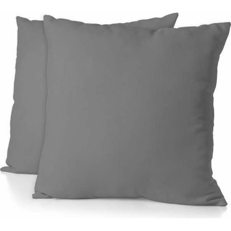home-linge-passion 2er-Set Kopfkissenbezüge anthrazit 63x63 cm