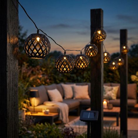 Stringa luminosa a LED per esterno luci da giardino effetto fuoco nero L 410 cm (1/5)