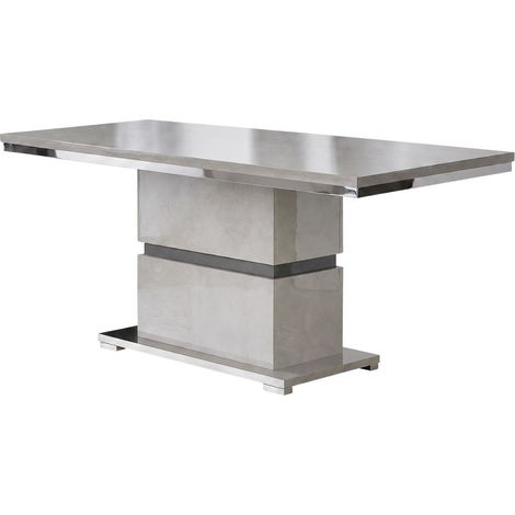 Table rectangulaire pied central aspect ciment et anthracite - LIBECCIO (1/5)