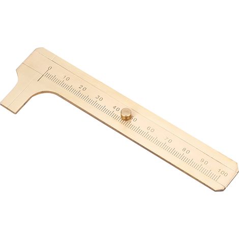 Messschieber aus Messing, Einzelskala, Schmuckmesslineal 0-100 mm (1/5)