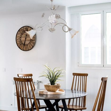 Lampadari Vintage in Ferro Elegante per interni vari modelli 3 luci Avorio Autunno