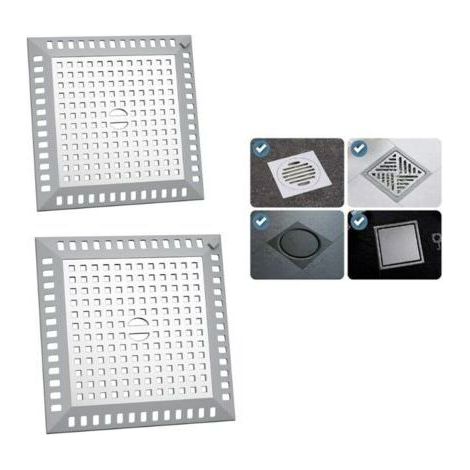 Attrape Cheveux Douche 12,3 x 12,3 cm Filtre Evier Cuisine de Carré en Acier Inoxydable Argenté Grille Evier Anti-Obstruction pour Douche de Salle de Bain, pour Salle de Bain et Cuisine (1/5)