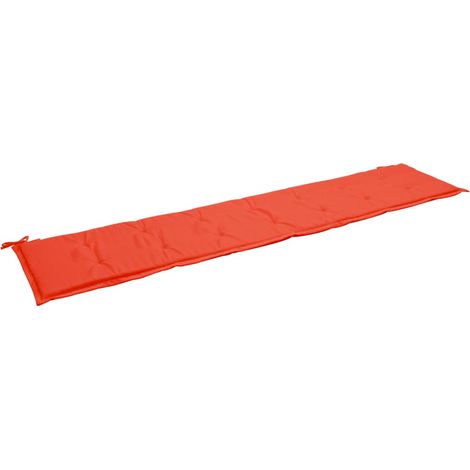 Cuscino per panca da giardino resistente all'acqua 200 x 50 x 3 cm 100% poliestere Rosso DEC021738