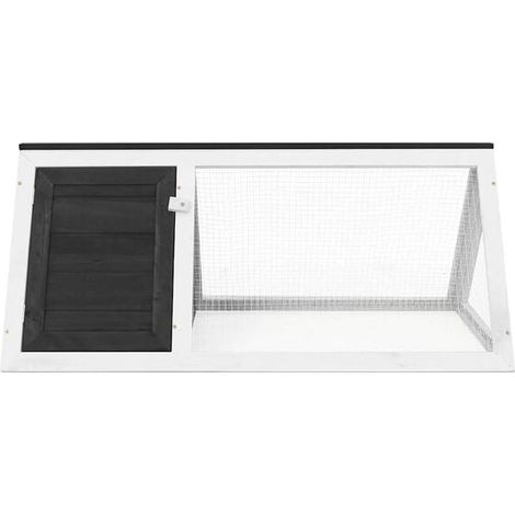 cage à lapin en bois gris