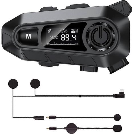 Casque Bluetooth pour moto, casque Bluetooth avec microphone intégré (1/5)