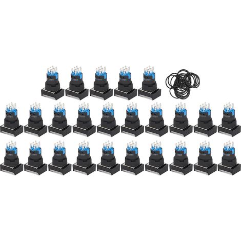 25 Boutons Poussoirs Lumineux pour Commande d'Équipement Industriel, Interrupteur avec Rondelle, AC0240V (1/5)