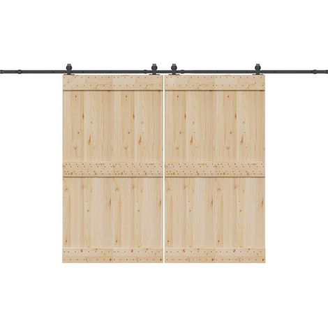 Schiebetürbeschlag-Set 366 cm Stahl Schwarz