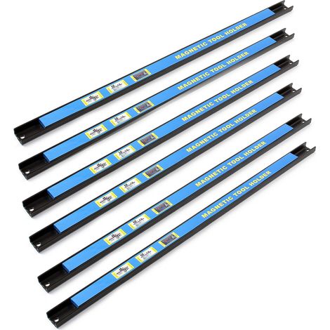 Imanes para herramientas 6x61cm set de barras magnéticas acero soporte para garaje, jardín y taller
