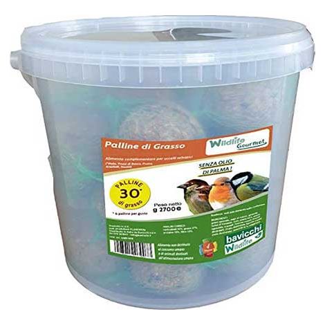 SECCHIO 30 PALLE DI GRASSO WILDLIFE GOURMET 5 GUSTI MIX UCCELLI SELVATICI