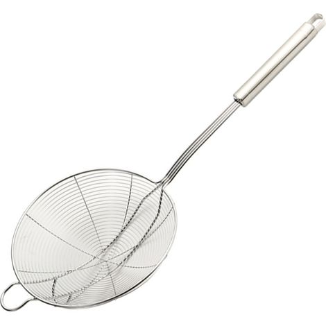 Écumoire - Acero Inoxidable 18/8 - Diámetro 18 cm - Longitud Total 44 cm - Para Freír Servir Pastas Verduras - 1 Unidad (1/5)
