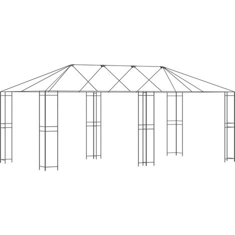 Gazebo Frame 6 x 3 m Black Steel vidaXL