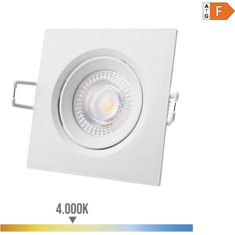 DOWNLIGHT LED EMPOTRABLE CUADRADO 5W 4000K LUZ DIA COLOR BLANCO 9x9cm EDM (1/3)