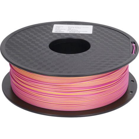 Filament PLA bicolore or et violet de 1,75 mm pour imprimante 3D, consommable à 30-45 mm/s (1/5)