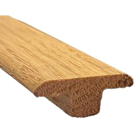 Barre de Seuil en Bois Chêne Massif Verni Mat - Aspect Naturel - 12x33x1200mm - Même Niveau (1/2)