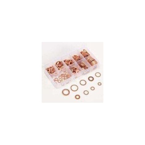 200Pcs Kit D'Assortiment De Joint Plat, Joint Rondelle, Ecrou Et Boulon En Cuivre, Avec Boite (1/5)