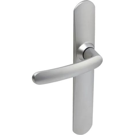 Maniglie per porte con piastra, interasse 165 mm, bocca di canna, cromato a specchio