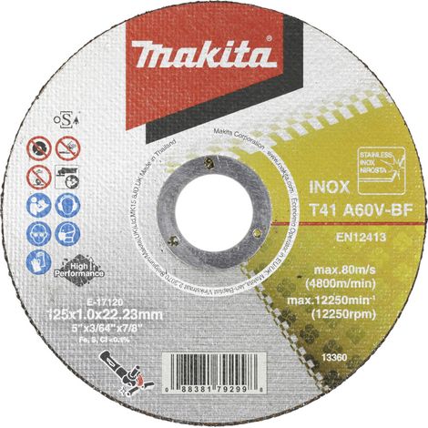 DISQUE A TRONCONNER METAL ET INOX A60U 125x1MM - MAKITA - E-17120