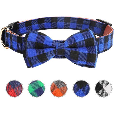 Collier noeud papillon ajustable doux et confortable pour chien (S, bleu) (1/3)