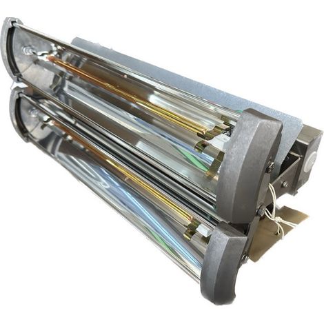 Chauffage infrarouge 3000W court acier inox 200x460x170mm 230V reflecteur argent IRCTT30 inox (1/3)